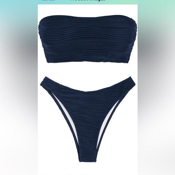 Zaful Blue textured bikini - Picture 5 of 8